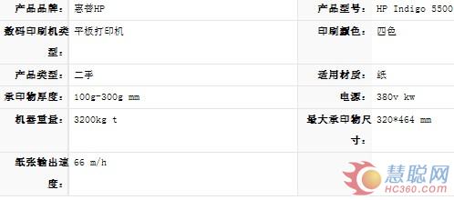 惠普HPHP Indigo 5500数码印刷机5500介绍  