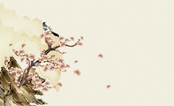 古风型灰色梅花艺术名片