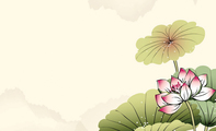 中国风水墨莲花艺术名片