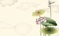 中国风荷花淡绿园艺业名片