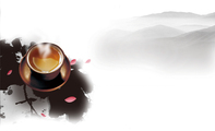 中国风褐色茶文化名片