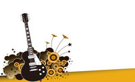 精美多彩色吉他组合设计名片