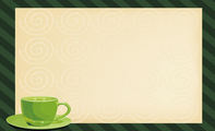 茶水框绿色餐具名片