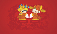 古典红色喜字婚庆名片