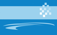 深邃蓝色弧形销售名片