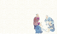 中国风人物画水墨色书画社名片