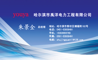 哈尔滨市禹洋电力工程有限公司;总经理;地址:哈尔滨市香坊区增福街182号;电话:0451-*****491;手机:150***...