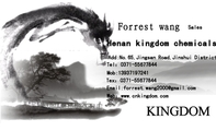 Henan kingdom chemicals;Sales;Add:No.65,Jingsan Road,Jinshui District;Tel：0371-*****844;M...