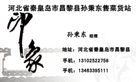 地址:河北省秦皇岛市昌黎县;经理;手机:134*****111;手机:131*****758;河北省秦皇岛市昌黎县孙秉东售菜货...