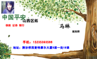 山西区拓;规划师;地址:漪汾桥西麦特摩尔大厦6层一处18课;手机:152*****566;保险 证券 银行;中国平安;车险...