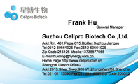 Suzhou Cellpro Biotech Co.,Ltd.;General Manager;Add:Rm. 401,Plaza C15,BioBay,Suzhou,J...